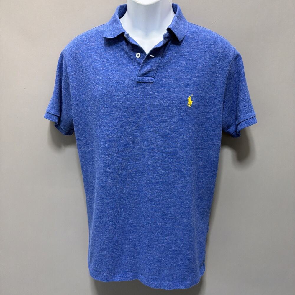 Polo Ralph Lauren Custom Fit Men’s Heather Blue Polo Shirt Size Large
